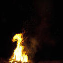 6316   Blazing camp fire at night