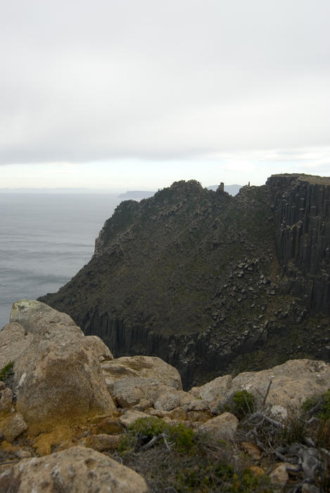 jagged rock cliffs on cape pillar battered by countless storms