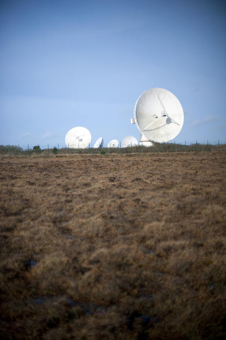 Goonhilly Earth Satellite Station n the Lizard Peninsula, Cornwall is owned by the BT Group and housed the first parabolic satellite antenna, Arthur, which is now a protected structure