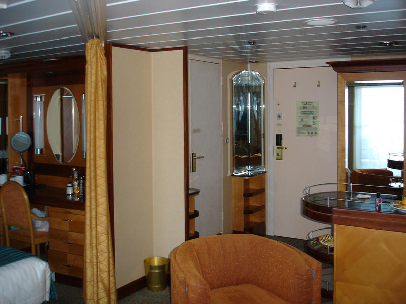 interior of a cabin on a cruise ship