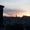 7172   Castle Rock Edinburgh silhouette at sunset