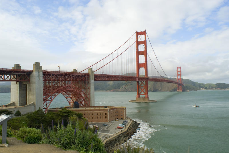 A sweeping view of one of san franciscos most recognised landmarks, the golden gate bridge