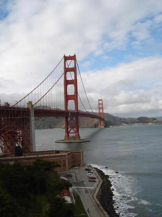 the golden gate bridge as seen from fort point