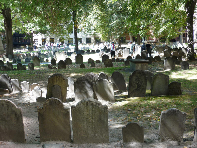 Granary Burying Ground, the third oldest cemetery in Boston with many illustrious people buried there
