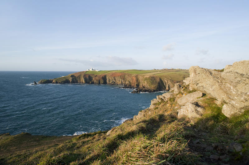 Lizard Point and the Lizard lighthouse, the most southerly tip of the United Kingdom
