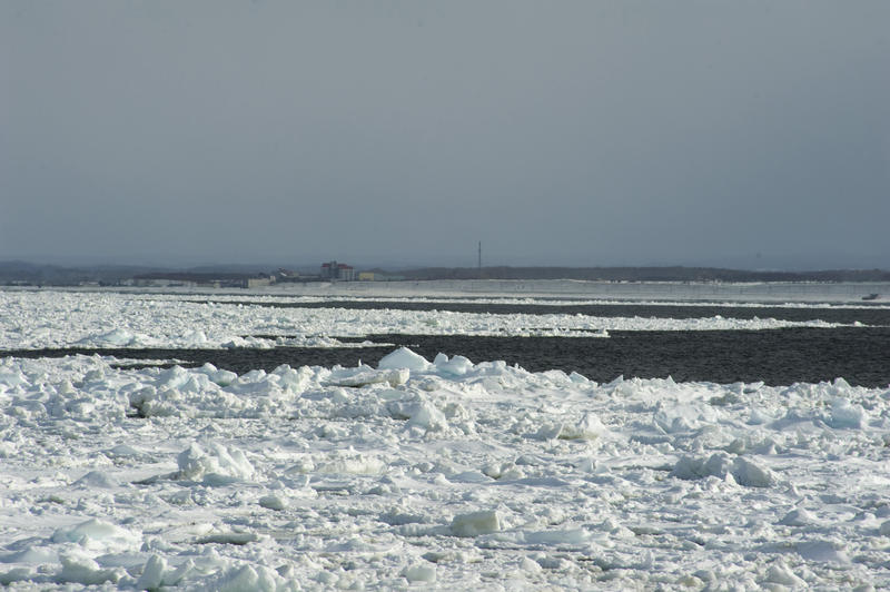 Northern hokkaido in winter - Abashiri ice drifts pictured from the Aurora ice breaker ship
