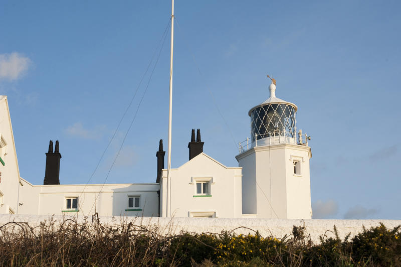 Lizard Lighthouse on Lizard Point the southernmost tip of England guides ships entering the English Channel