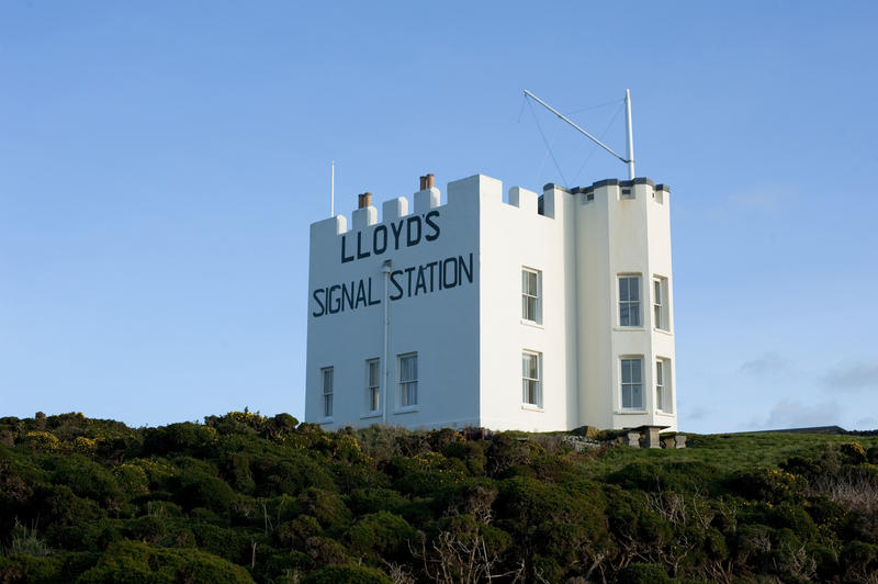 Lloyds Signal Station, Lizard Peninsula, Cornwall where Marconi conducted his wireless communication tests in 1901 and now the only remaining purpose-built signal house in the world