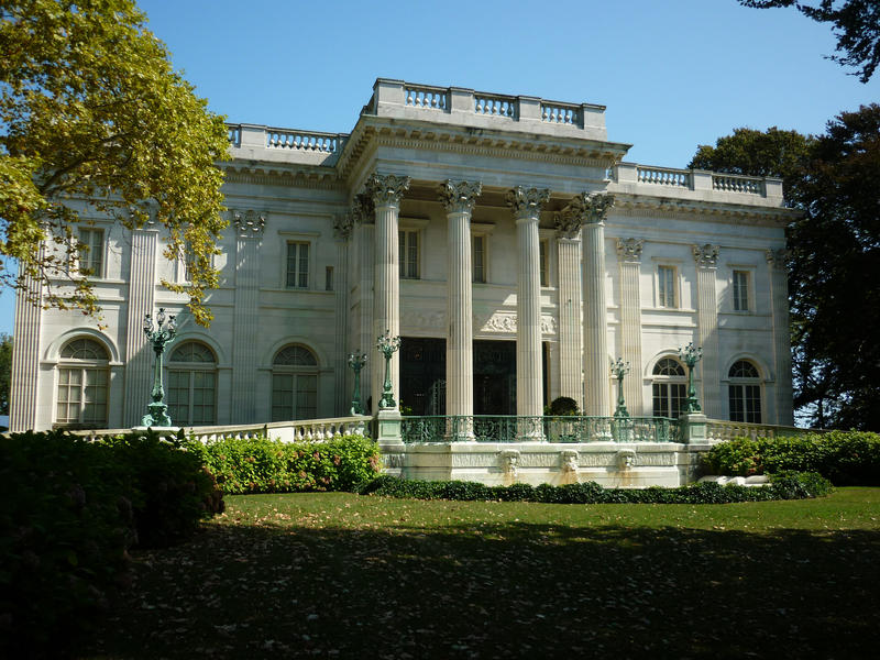 The front entrance and ramp at Marble House, Newport, one of the gilded age mansions now classed as a monument