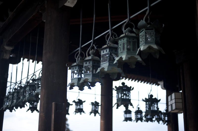 Nigatsu-do hall - hanging lanterns known as tsuri-doro
