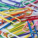 5407   Randomly scattered colourful paperclips