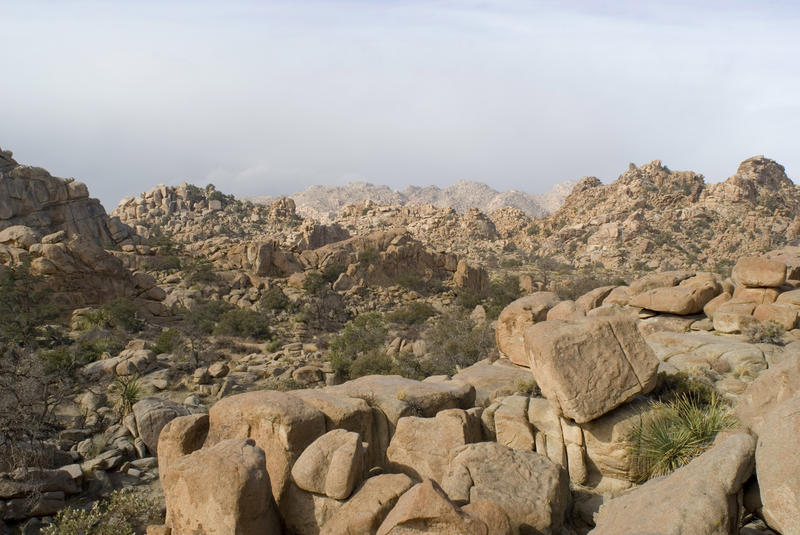 rocky desert mountains in the joshua tree national park, california