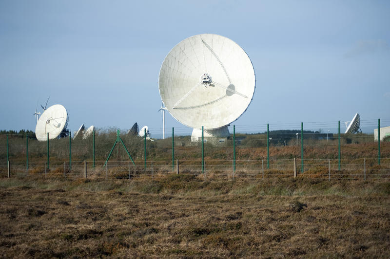 Goonhilly Earth Station, Lizard Peninsula, Cornwall a satellite telecommunications station which houses the worlds first parabolic antenna