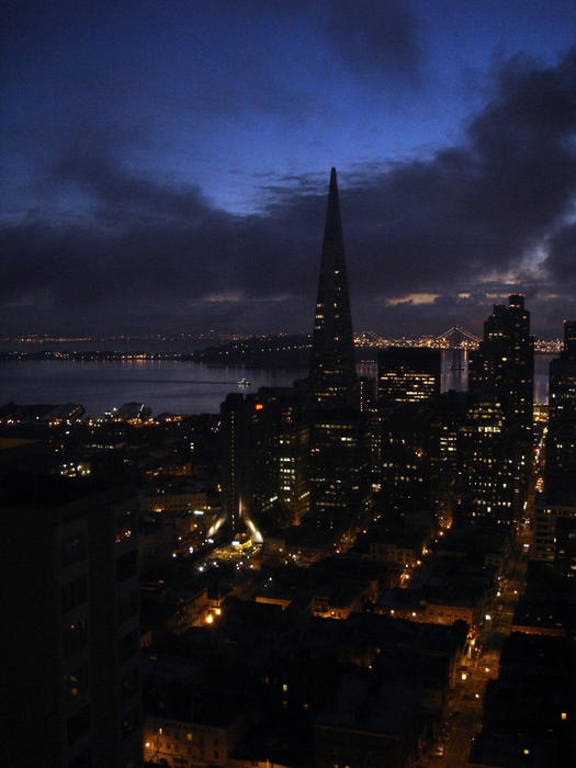 a night time view of san francisco, california