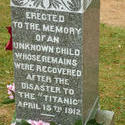 6750   Memorial headstone to a Titanic victim