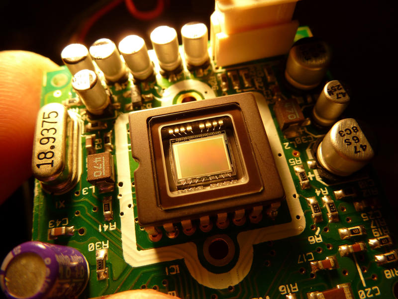 A video CCD Sensor Chip from inside a video camera