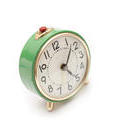 8897   Round green metal alarm clock