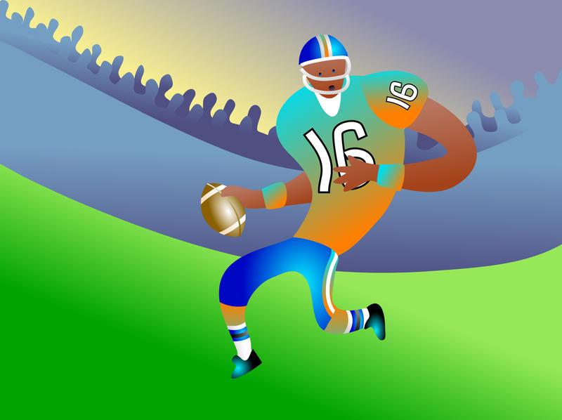 <p>American football player clip art illustration.</p>
