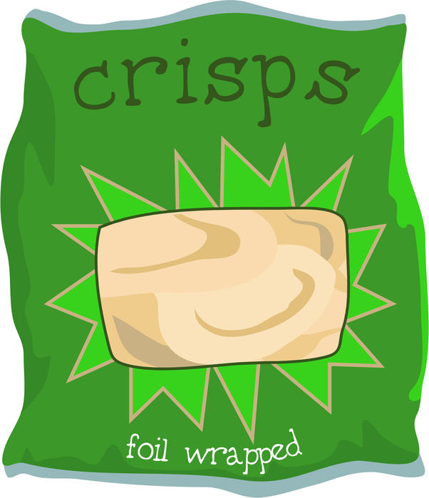 <p>A bag of potato crisps clip art illustration.</p>
