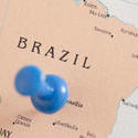 10679   Blue Thumb Tack in Map of Brazil