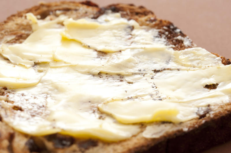 Delicious Toasted Raisin Bread with Butter spread