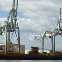 10788   Large industrial cranes at a cargo wharf