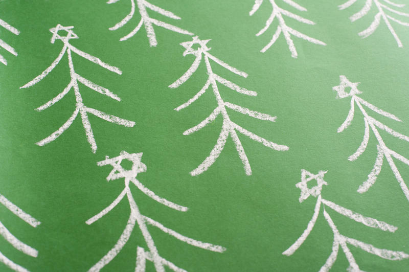 11564   Hand Drawn Christmas Trees in Chalk on Green