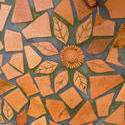 10914   Irregular Terracotta Tiles with Flower Design