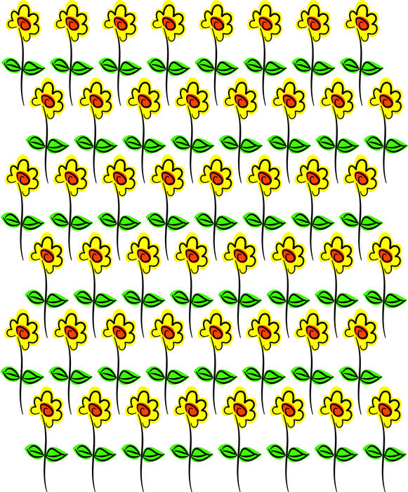 <p>Daisy repeat pattern clip art illustration.</p>

