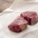 11784   Two raw thick juicy eye fillet steaks