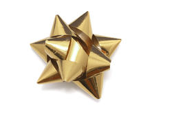 8634   Shiny decorative bow made of golden ribbon