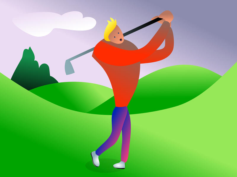 <p>Golf player clip art illustration.</p>
