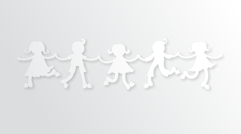 <p>Group of kids holding hands.</p>
