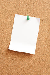 10818   White Blank Paper Pinned on Cork Note Board