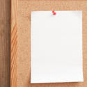 10821   Blank White Paper Pinned on Notice Board