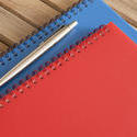 10822   Blue and Red Office Notebooks with Ballpoint Pen