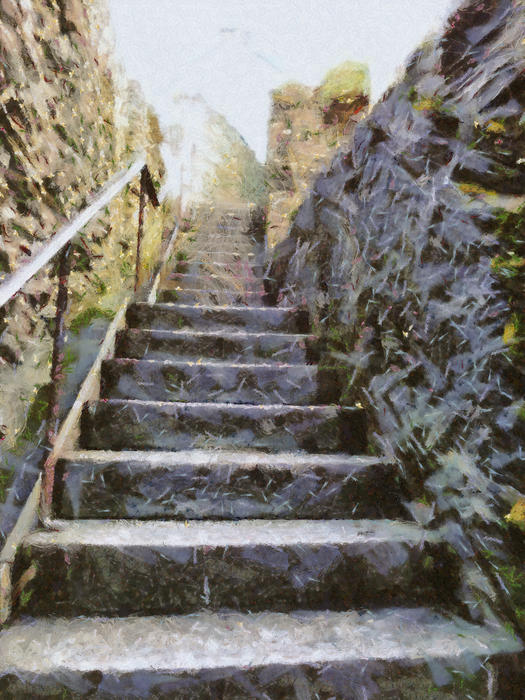 <p>Old steep stone steps.</p>
