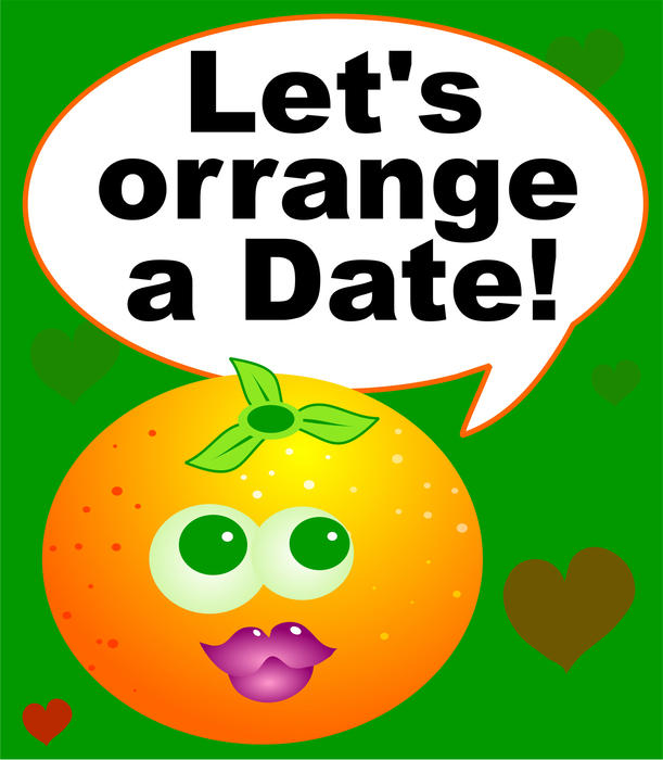 <p>Cartoon valentine orange clip art illustration.</p>
