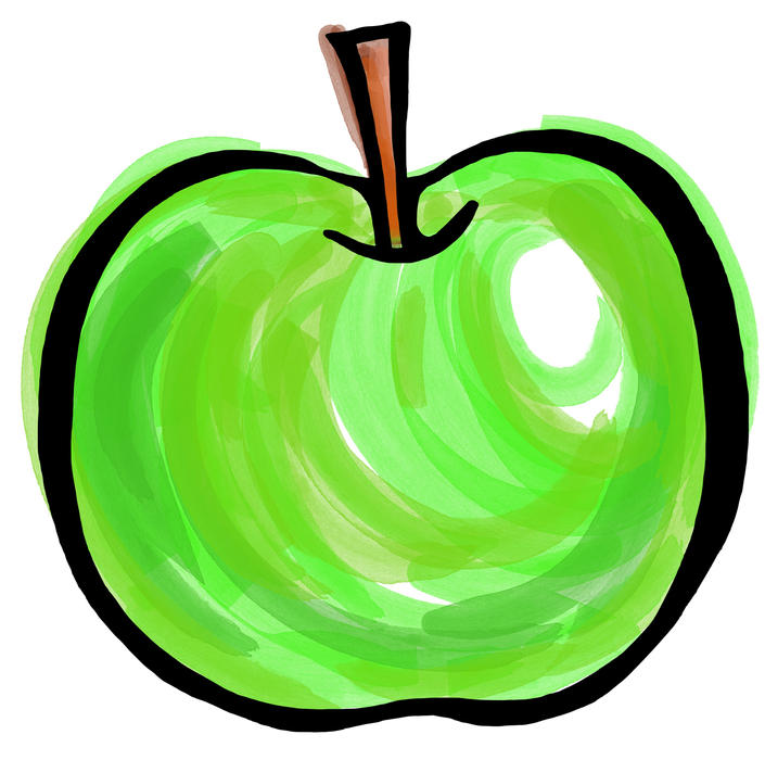 <p>Digitally painted green apple.</p>
