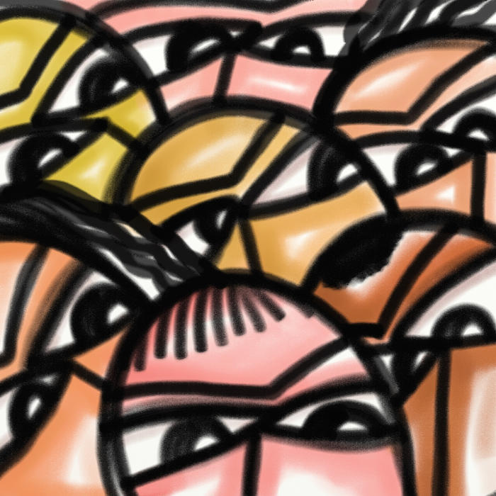 <p>Digitally painted illustration of a crowd of diverse faces.</p>
