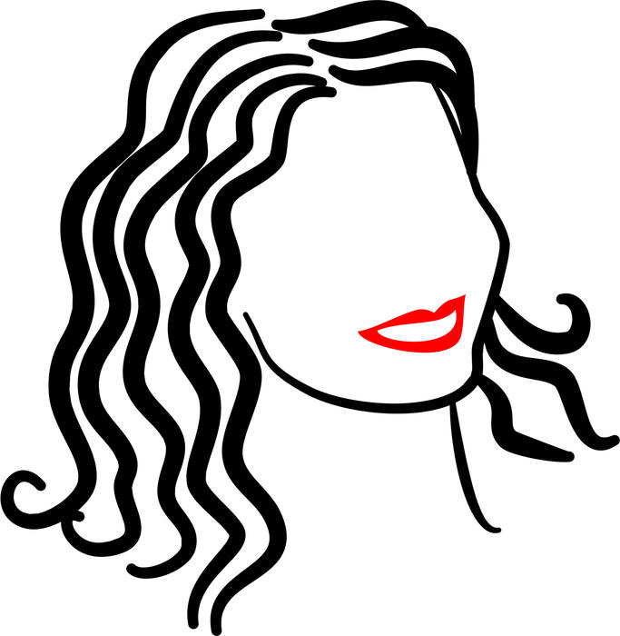 <p>Simple line drawing of a pretty smiling woman.</p>

