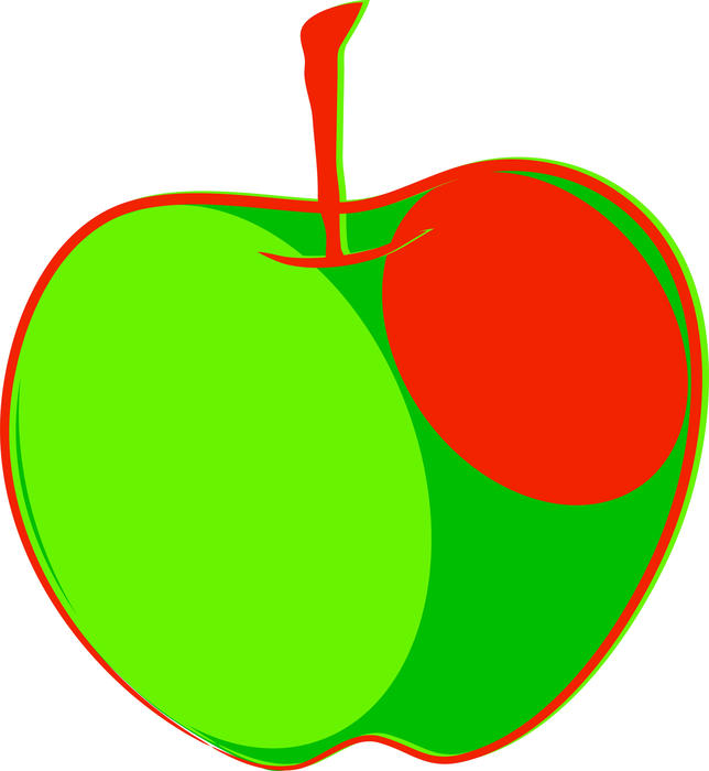 <p>A green apple clip art illustration.</p>
