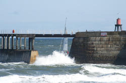8056   Sailing yacht passing Whitby breakwater