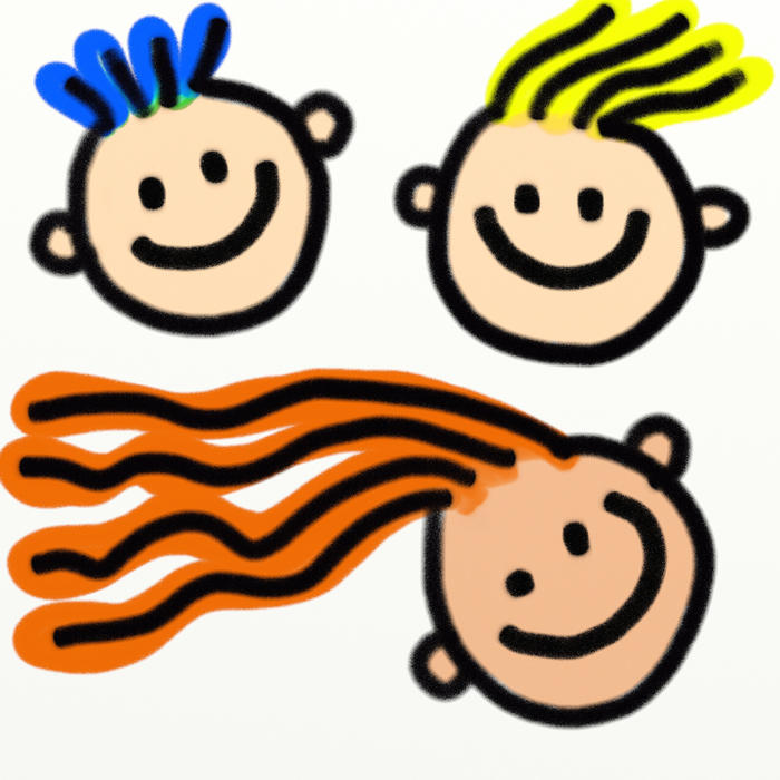 <p>Smiling kids faces clip art illustration.</p>
