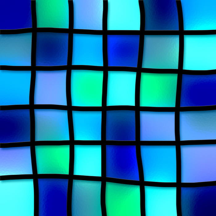 <p>Stained glass blue tiles.</p>
