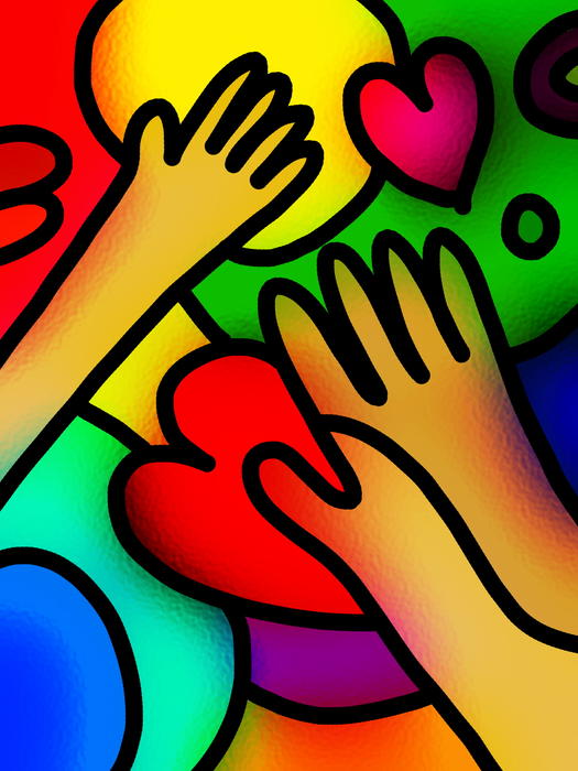 9633   stained glass love hands