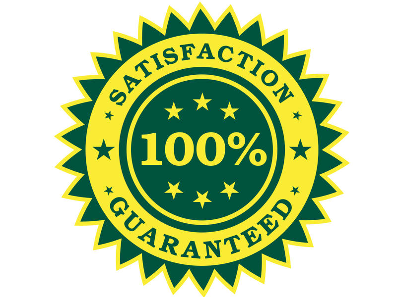 <p>&nbsp;100% satisfaction guaranteed sticker.</p>