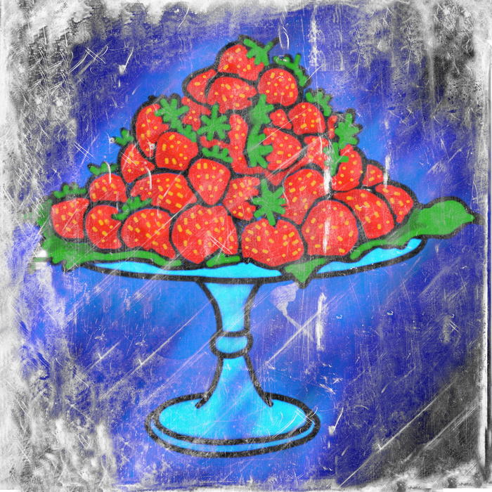 <p>Textured grunge strawberry fruit painting.</p>
