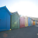 8049   Brightly coloured beach huts, Whitby West Cliff