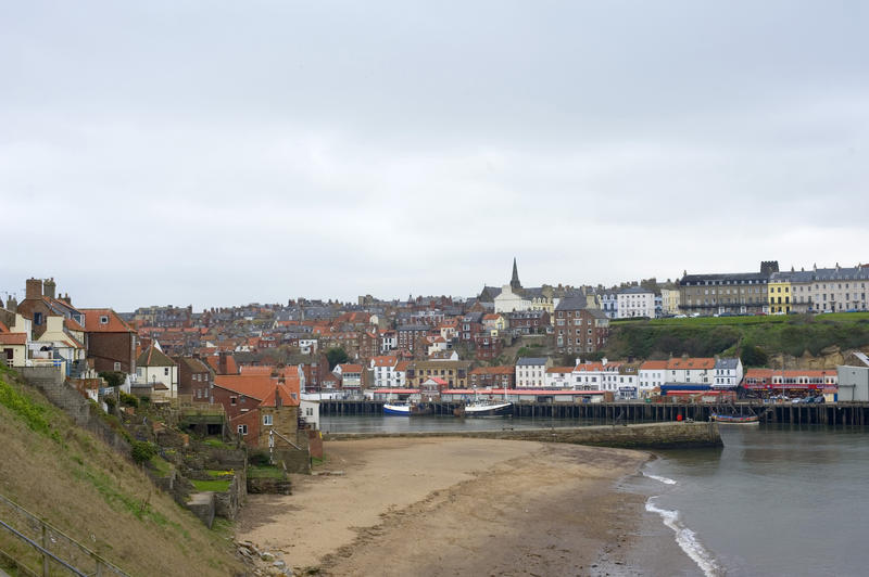 Whitby and the river Esk with Tate Hill Beach